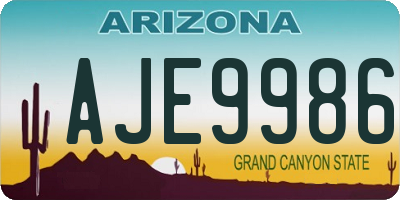 AZ license plate AJE9986