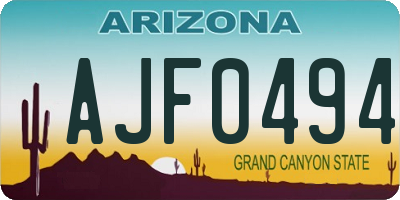 AZ license plate AJF0494
