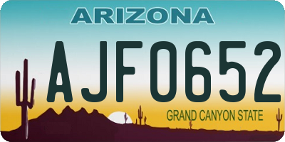 AZ license plate AJF0652