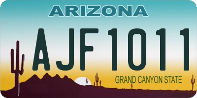 AZ license plate AJF1011