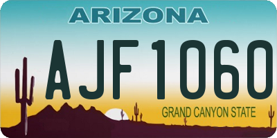 AZ license plate AJF1060