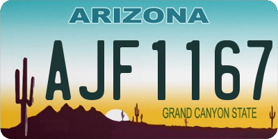 AZ license plate AJF1167