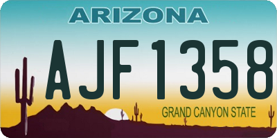 AZ license plate AJF1358