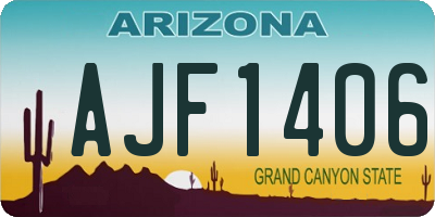 AZ license plate AJF1406