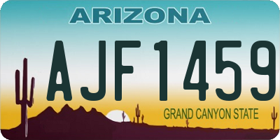 AZ license plate AJF1459