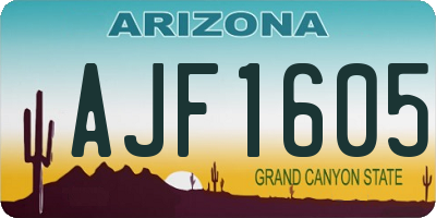 AZ license plate AJF1605