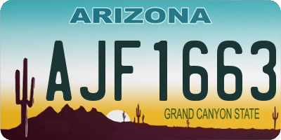 AZ license plate AJF1663