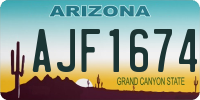 AZ license plate AJF1674