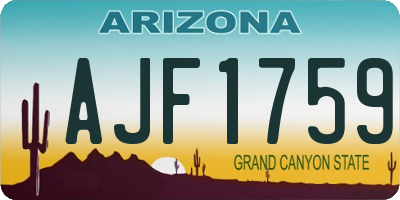 AZ license plate AJF1759