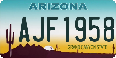 AZ license plate AJF1958