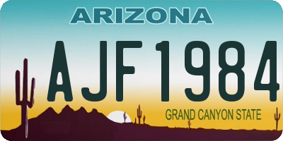 AZ license plate AJF1984