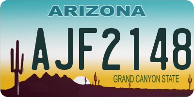 AZ license plate AJF2148