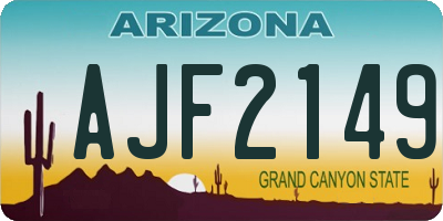 AZ license plate AJF2149