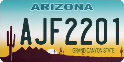 AZ license plate AJF2201