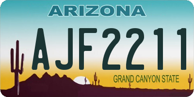 AZ license plate AJF2211