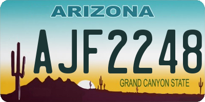 AZ license plate AJF2248