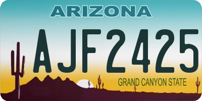 AZ license plate AJF2425