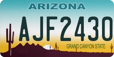 AZ license plate AJF2430