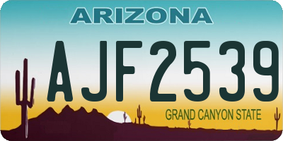 AZ license plate AJF2539