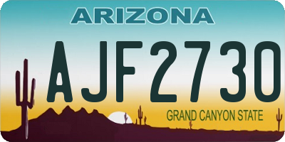 AZ license plate AJF2730
