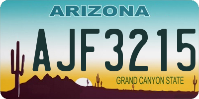AZ license plate AJF3215