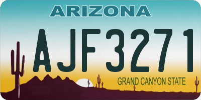 AZ license plate AJF3271