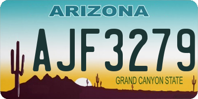 AZ license plate AJF3279