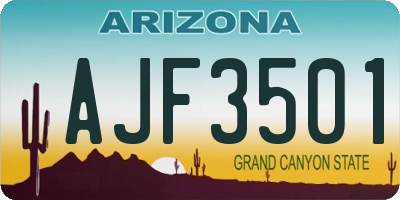 AZ license plate AJF3501