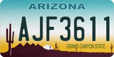 AZ license plate AJF3611