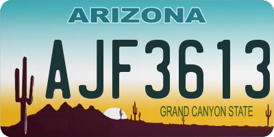 AZ license plate AJF3613