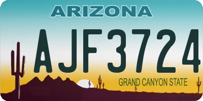 AZ license plate AJF3724