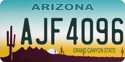 AZ license plate AJF4096