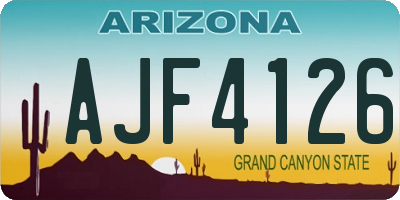 AZ license plate AJF4126