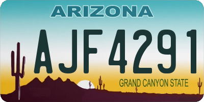 AZ license plate AJF4291