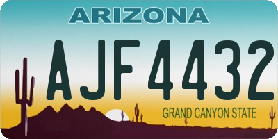 AZ license plate AJF4432