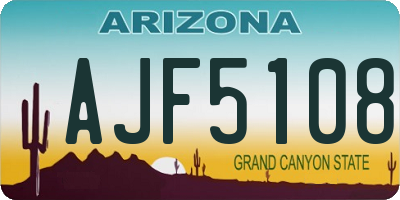 AZ license plate AJF5108