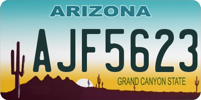 AZ license plate AJF5623