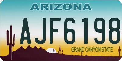 AZ license plate AJF6198