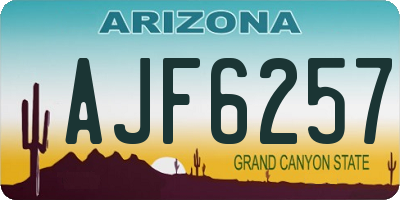 AZ license plate AJF6257