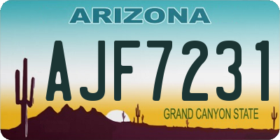 AZ license plate AJF7231