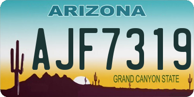 AZ license plate AJF7319