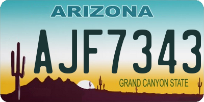 AZ license plate AJF7343