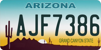 AZ license plate AJF7386