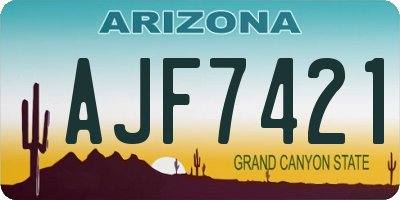 AZ license plate AJF7421