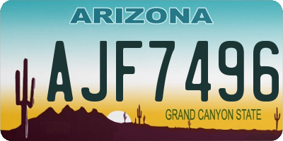 AZ license plate AJF7496