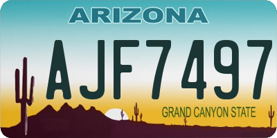 AZ license plate AJF7497