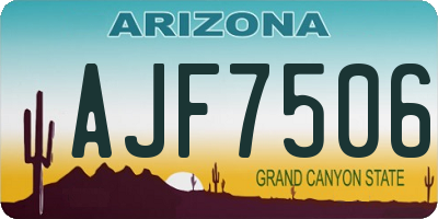 AZ license plate AJF7506
