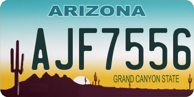 AZ license plate AJF7556