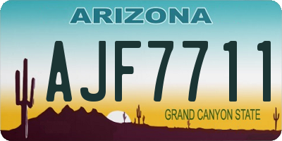 AZ license plate AJF7711