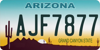 AZ license plate AJF7877
